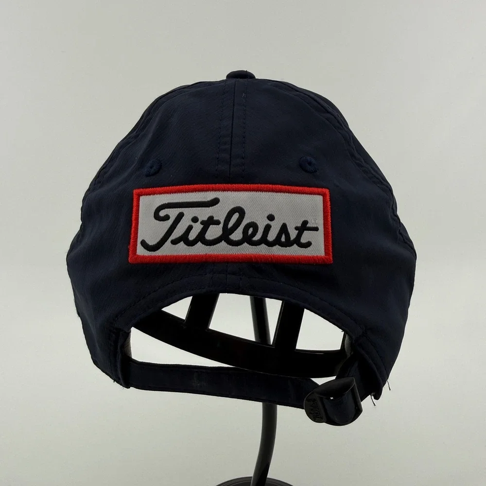 Titleist Hat Mens OSFA Navy Blue Solid Polyester Spandex Pro V1 FJ Logo